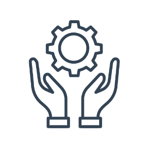 Gear and Two Hands Icon
